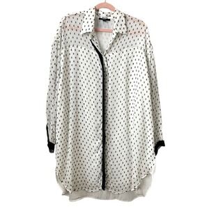 Diesel Dress Womens Medium White Skull Print Tunic Shirt Goth Punk Oversized